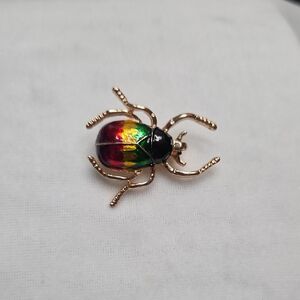 Women's Colorful Beetle Bug Brooch Retro Style Pin Enamel Classic Elegant NWOT
